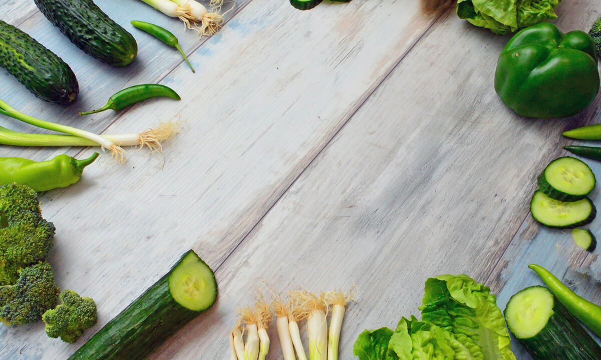 Low calorie green vegetables in the buckwheat diet menu